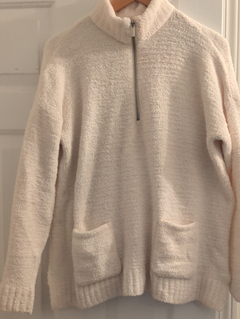 Marled Teddy Fleece Zip Jacket White XL Like New